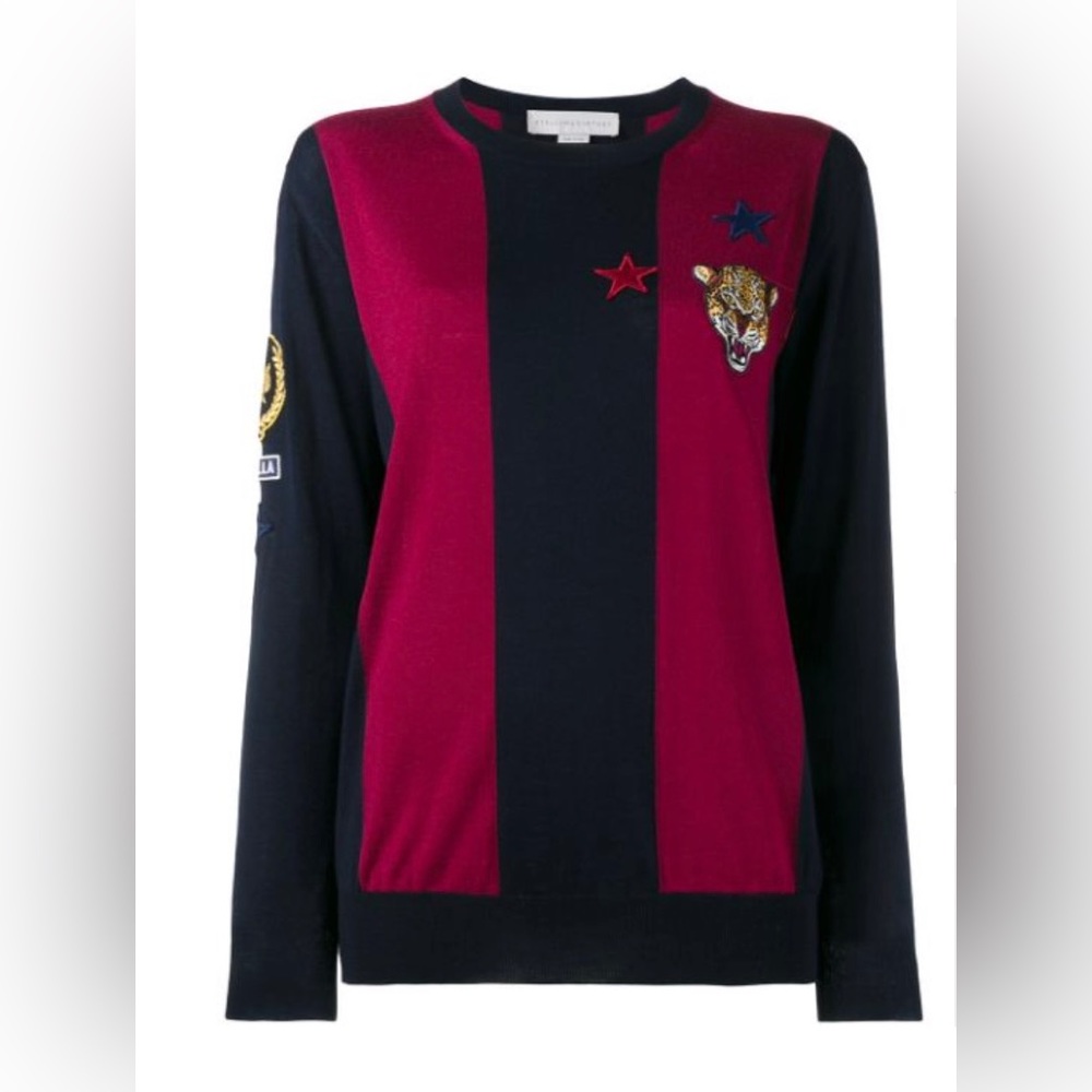 Stella McCartney cat patch rugby jumper